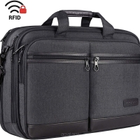 Wodoodporna torba na laptopa 17,3", teczka biznesowa z ochroną RFID firmy KROSER DKL182 czarny