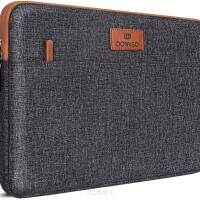 Wodoodporny pokrowiec na laptop marki DOMISO - torba na laptopa 13,3/14/15/17 cali, LP10 Ciemnoszary/brąz