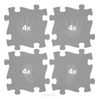 WOOPIE Mata Sensoryczna Ortopedyczna Puzzle Ręce i Nogi 16 el. - Kolor Szary