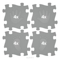 WOOPIE Mata Sensoryczna Ortopedyczna Puzzle Ręce i Nogi 16 el. - Kolor Szary