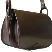 Torebka listonoszka mała, myśliwska, skóra juchtowa 0403 Brown