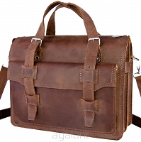 Teczka skórzana BarellyBags- Island  Ciemny Camel