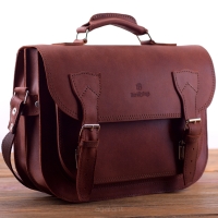 Torba skórzana BarellyBags Vintage Casablanca, torebka listonoszka, Ruda