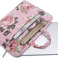 Wodoodporna torba na laptop marki MOSISO- pokrowiec na laptopa 13-13,3" kolor różowy-róże