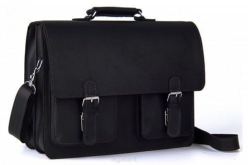 Teczka biznesowa skórzana BarellyBags, Arabic-M Czarny Mat