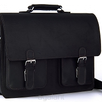 Teczka biznesowa skórzana BarellyBags, Arabic-M Czarny Mat