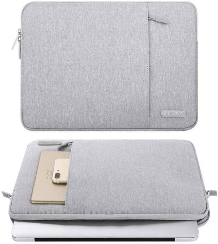 Wodoodporny pokrowiec na laptop marki MOSISO- torba na laptopa kolor siwy