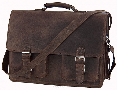 Teczka skórzana BarellyBags- Dark Brown - XXL Brąz Barka