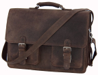 Teczka skórzana BarellyBags- Dark Brown - XXL Brąz Barka