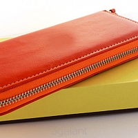 Elegancki portfel damski, kopertówka, skórzany PD-243 BV Orange 