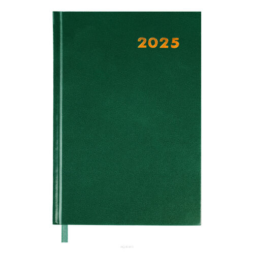 Książkowy kalendarz na 2025 rok w układzie dziennym, format A5, wzór 944269 zielony