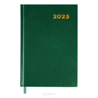 Książkowy kalendarz na 2025 rok w układzie dziennym, format A5, wzór 944269 zielony
