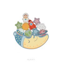 TOOKY TOY Śpiący Księżyc Balansująca Układanka Drewniana Nawlekanka Montessori