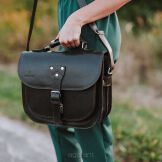 Damska torebka skórzana BarellyBags w stylu Vintage-torba Luizjana z rączką-M-Czarny