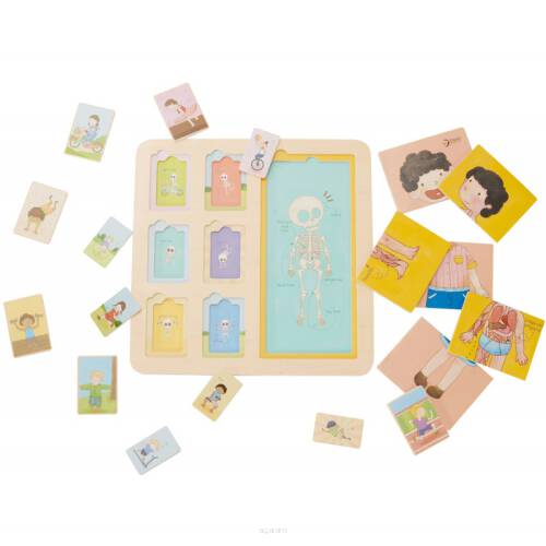 CLASSIC WORLD Tablica Edukacyjna Ciało Ludzkie Układanka Klocki Puzzle dla Dzieci Dopasuj 19 el.
