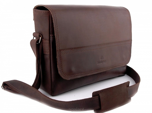 Torba skórzana BarellyBags-Texas Brown- S Ciemny brąz