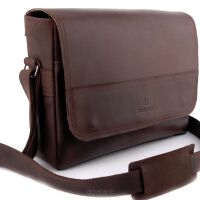 Torba skórzana BarellyBags-Texas Brown- S Ciemny brąz