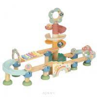 Tooky Toy Drewniany Muzyczny Tor Kulkowy Kulodrom 44 el. Pastelowe