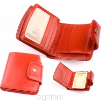 Portfel damski skórzany firmy Stefania PD-005 czerwony
