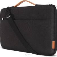 Wodoodporny pokrowiec na laptop z odpinanym paskiem marki DOMISO - torba na laptopa 13,3/14/15/17 cali, LP07 Czarny