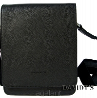 Torba skórzana-na ramię-raportówka, kolekcja Princeton Davidts 461-009 Czarny