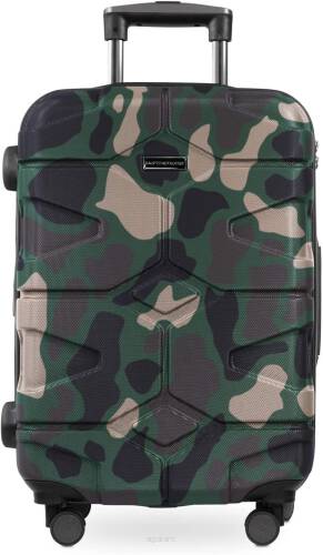Walizka podróżna kabinowa militarna kamuflaż, Kufer na kółkach, system trolley S
