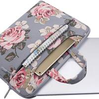 Wodoodporna torba na laptop marki MOSISO- pokrowiec na laptopa 15-16" kolor szary-róże