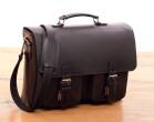 Męska teczka skórzana z miejscem na laptopa, torba Vintage BarellyBags - wzór Retro Brown, kolor/wielkość