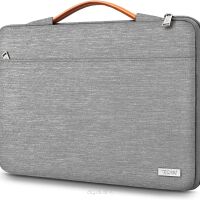 Wodoodporny elegancki pokrowiec na laptop marki TECOOL - Jasno szary, torba na laptopa z rączką 15,6 cala