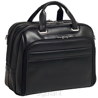 Torba biznesowa z miejscem na laptop 17", teczka skórzana Springfield McKlein  Black
