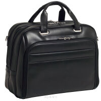 Torba biznesowa z miejscem na laptop 17", teczka skórzana Springfield McKlein  Black