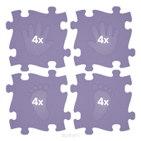 WOOPIE Mata Sensoryczna Ortopedyczna Puzzle Ręce i Nogi 16 el. - Kolor Fioletowy