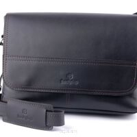 Torba skórzana BarellyBags-Texas Black- L Czarny