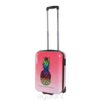 WALIZKA podróżna na 2 kólkach, MAŁA kabinowa,  SAXOLINE Gradient Pineapple