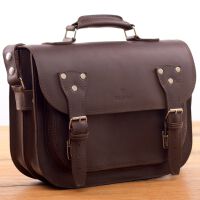 Torba skórzana BarellyBags Vintage Casablanca, torebka listonoszka, Kasztanowy brąz