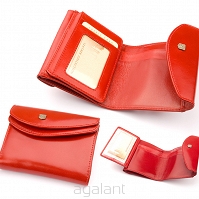 Portfel damski skórzany firmy Stefania PD-020 czerwony