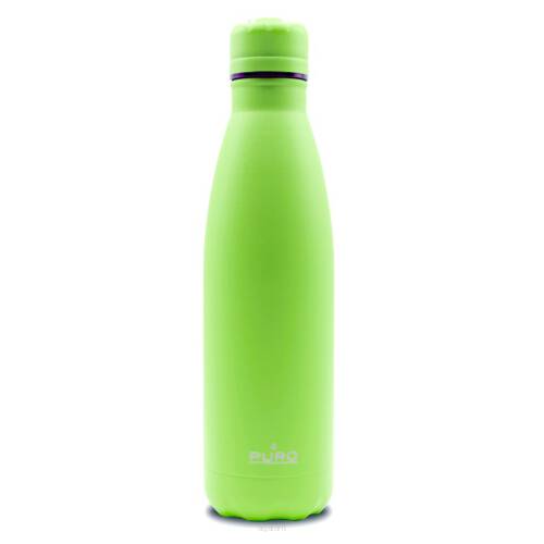 Butelka termiczna ze stali nierdzewnej 500 ml - Puro Icon Fluo - malowana proszkowo - green