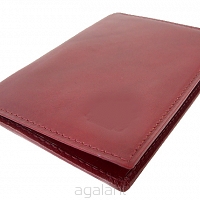 Etui skórzane na dokumenty, wizytówki, karty, Marco, A-01 Bordowy