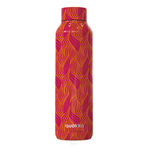 Butelka termiczna ze stali nierdzewnej 630 ml Quokka Solid - Pomarańczowy kwiat