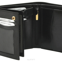 Portfel męski skórzany z zabezpieczeniem skanowania kart, RFID PROTECTION PM-358 Czarny