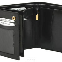 Portfel męski skórzany z zabezpieczeniem skanowania kart, RFID PROTECTION PM-358 Czarny