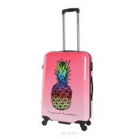 WALIZKA podróżna na 4 kólkach, średnia M  SAXOLINE Gradient Pineapple