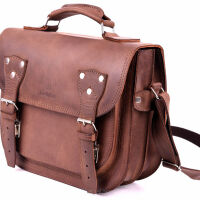 Torba skórzana BarellyBags Vintage Casablanca, torebka listonoszka, Brąz Barka