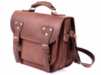 Torba skórzana BarellyBags Vintage Casablanca, torebka listonoszka, Brąz Barka