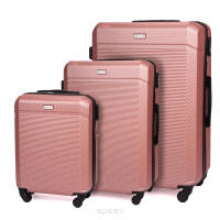 Komplet kompaktowych walizek podróżnych 3w1 SOLIER STL945 Pudrowy Róż