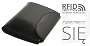 Portfel damski skórzany z zabezpieczeniem skanowania kart  RFID PROTECTION PD-357 Czarny