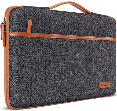 Wodoodporny elegancki pokrowiec na laptop marki DOMISO - torba na laptopa z rączką 13,3/14/15/17 cali, Szary
