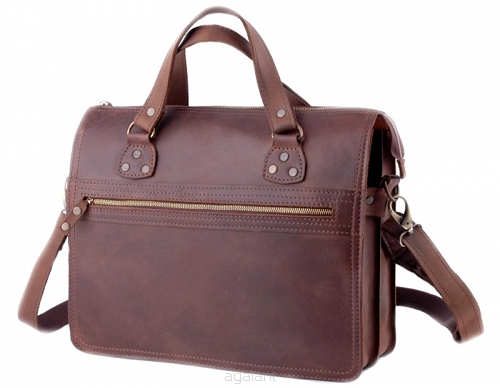 Teczka skórzana BarellyBags-Torba Kalifornia, Ciemny Camel
