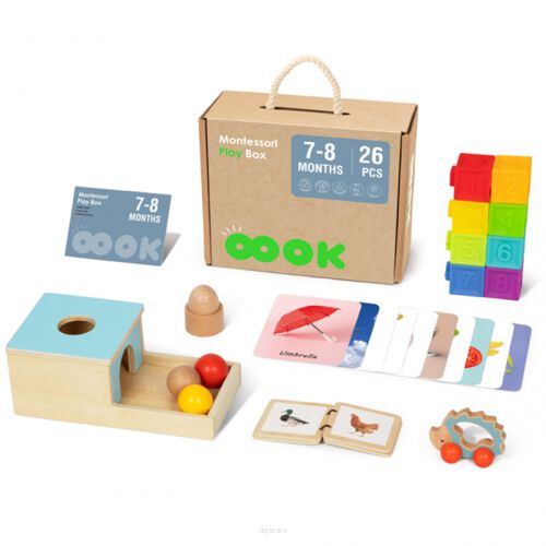 TOOKY TOY Box Pudełko XXL Montessori Edukacyjne 6w1 Sensoryczne 7-8 Mies