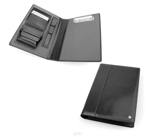 Ekskluzywny receptariusz skórzany, etui na recepty, receptownik R-048W czarny